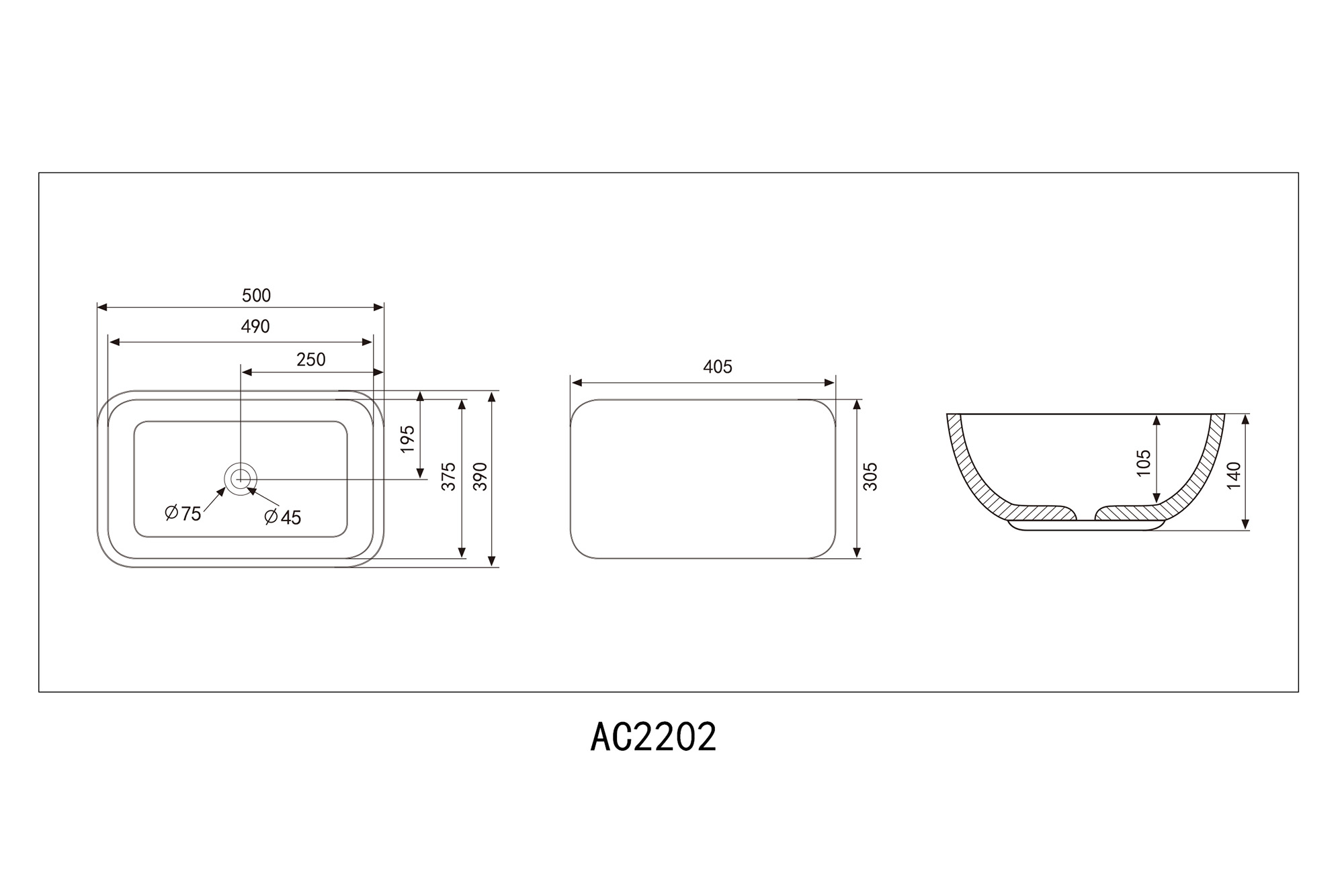 �������� ��������� ABBER Rechteck AC2202 �����