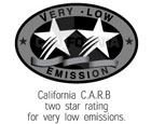 california C.A.R.B. two star rating for very low emission